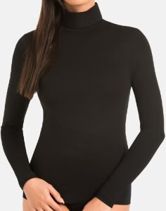 Golf damski z wiskozy z długim rękawem Evelyn czarny Czarny XS 1