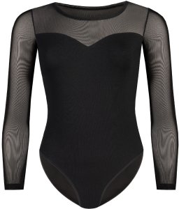 Body damskie z siateczką Willow czarne Czarny XL 5