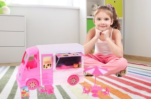 Samochód kamper wakacyjny rozkładany dla lalek Barbie 12