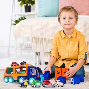 Laweta Duża Ciężarówka Tir z Autami i Samolotem 10