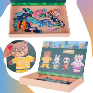 Puzzle Magnetyczne Układanka Ubieranie Misia 8