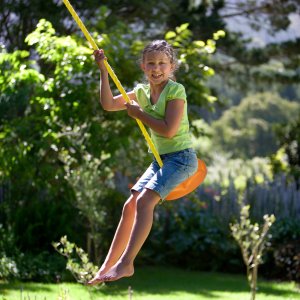 Huśtawka Ogrodowa Dla Dzieci Dysk Kwiatek Okrągła Deska Wisząca Mocna 200cm 14