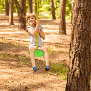 Huśtawka Ogrodowa Dla Dzieci Dysk Kwiatek Okrągła Deska Wisząca Mocna 200cm 3