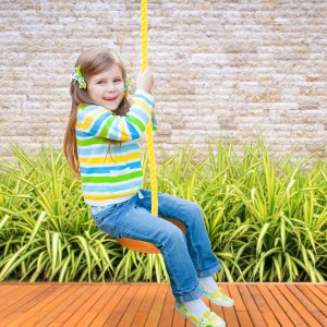 Huśtawka Ogrodowa Dla Dzieci Dysk Kwiatek Okrągła Deska Wisząca Mocna 200cm 4