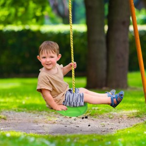 Huśtawka Ogrodowa Dla Dzieci Dysk Kwiatek Okrągła Deska Wisząca Mocna 200cm 5