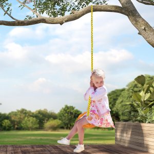 Huśtawka Ogrodowa Dla Dzieci Dysk Kwiatek Okrągła Deska Wisząca Mocna 200cm 6