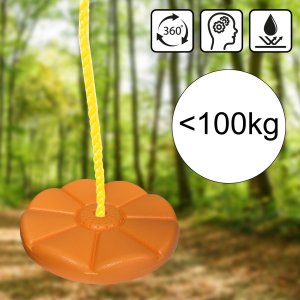 Huśtawka Ogrodowa Dla Dzieci Dysk Kwiatek Okrągła Deska Wisząca Mocna 200cm 7