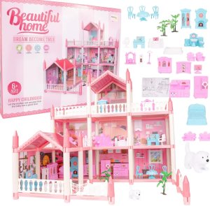 Duży Domek dla Lalek Villa Rezydencja Meble Taras 15