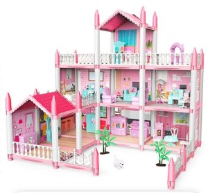 Duży Domek dla Lalek Villa Rezydencja Meble Taras 16