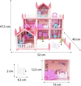Duży Domek dla Lalek Villa Rezydencja Meble Taras 2