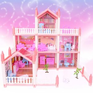 Duży Domek dla Lalek Villa Rezydencja Meble Taras 4