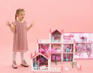 Duży Domek dla Lalek Villa Rezydencja Meble Taras 5