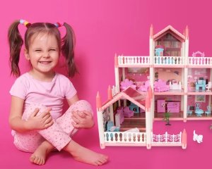 Duży Domek dla Lalek Villa Rezydencja Meble Taras 7