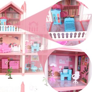 Duży Domek dla Lalek Villa Rezydencja Meble Taras 9