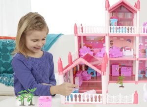 Duży Domek dla Lalek Villa Rezydencja Meble Taras 10