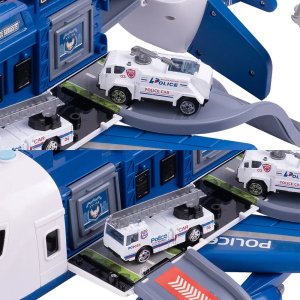 Duży Samolot Policja Rozkładany Parking + Pojazdy 7