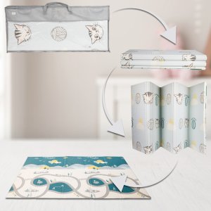 Dwustronna Składana Mata Na Podłogę Kotki Pianka Dywan Piankowy Dla Dzieci 13