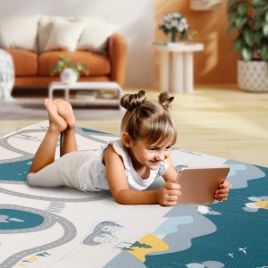 Dwustronna Składana Mata Na Podłogę Kotki Pianka Dywan Piankowy Dla Dzieci 5