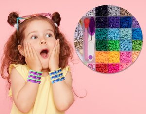 Zestaw do Robienia Bransoletek Koraliki 6000 elementów 6