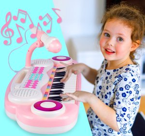 Organy 37 Klawiszy Pianinko Mp3 Keyboard USB Mikrofon Dla Dzieci 12