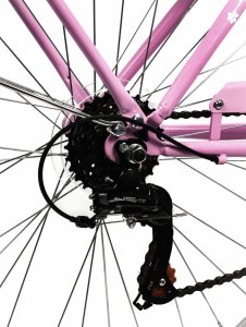 Rower Miejski MalTrack Citybike Dreamer 6-speed MILK PINK 28" + Koszyk 11