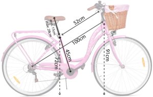 Rower Miejski MalTrack Citybike Dreamer 6-speed MILK PINK 28" + Koszyk 2