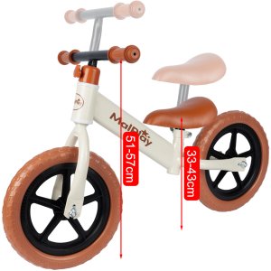 Rowerek Biegowy Rower Dziecięcy Koła Eva 12" kremowy 11