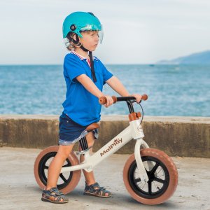 Rowerek Biegowy Rower Dziecięcy Koła Eva 12" kremowy 4