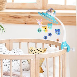 Karuzelka Karuzela Do Łóżeczka Projektor Gwiazd Z Pilotem Grzechotki Misie 4