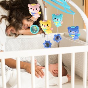 Karuzelka Karuzela Do Łóżeczka Projektor Gwiazd Z Pilotem Grzechotki Misie 7