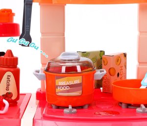 Kuchnia Interaktywna Duża Piekarnik dla Dziecka Dźwięki Kran Woda Garnki 12