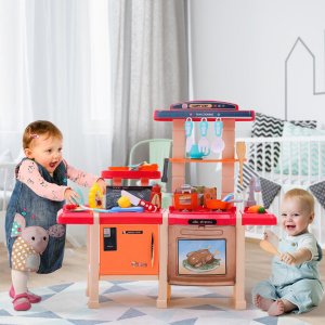 Kuchnia Interaktywna Duża Piekarnik dla Dziecka Dźwięki Kran Woda Garnki 5