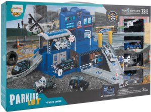 Parking Policyjny Garaż Wielopoziomowy 4 Auta Zestaw Helikopter Policja 13