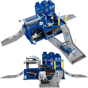 Parking Policyjny Garaż Wielopoziomowy 4 Auta Zestaw Helikopter Policja 2