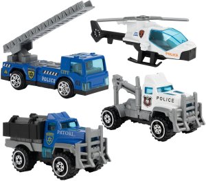 Parking Policyjny Garaż Wielopoziomowy 4 Auta Zestaw Helikopter Policja 3