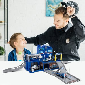 Parking Policyjny Garaż Wielopoziomowy 4 Auta Zestaw Helikopter Policja 4