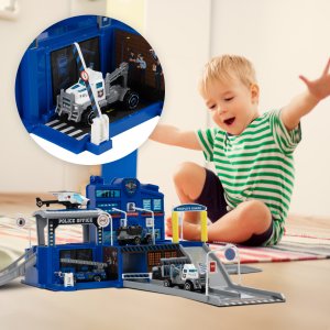 Parking Policyjny Garaż Wielopoziomowy 4 Auta Zestaw Helikopter Policja 5