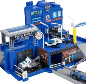 Parking Policyjny Garaż Wielopoziomowy 4 Auta Zestaw Helikopter Policja 7