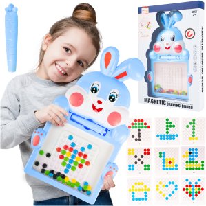 Tablica Magnetyczna Dla Dzieci Z Koralikami Zajączek Szablony Układanka 1