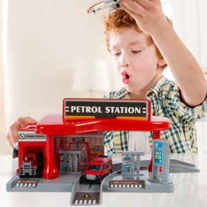 Stacja Paliw Benzynowa Parking Garaż 4 Autka Zabawka Dla Chłopca 10