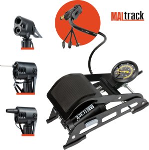 Pompka Rowerowa Nożna Z Manometrem Dwutłokowa Do Roweru Samochodu Materaca 13