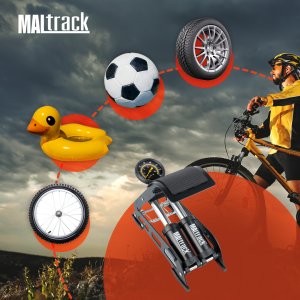 Pompka Rowerowa Nożna Z Manometrem Dwutłokowa Do Roweru Samochodu Materaca 3