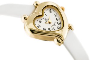 Zegarek na komunię damski PERFECT - SERCE biały zestaw 3