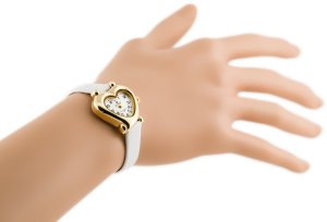 Zegarek na komunię damski PERFECT - SERCE biały zestaw 5