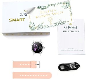 Zestaw Smartwatch G.ROSSI różowy srebrny +Torebka 2
