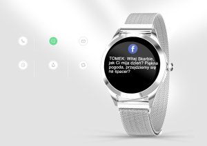 Zestaw Smartwatch G.ROSSI różowy srebrny +Torebka 3