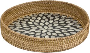 ArtPlast Taca dekoracyjna rattanowa 30cm czarna okragła 2