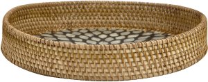 ArtPlast Taca dekoracyjna rattanowa 30cm czarna okragła 4