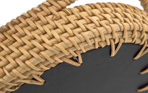 Mondex Taca dekoracyjna rattanowa 41,5x30x4,5cm turkusowa owalna 6