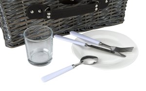 Koszyk piknikowy z wyposażeniem 4 os. j. brąz/granat 3